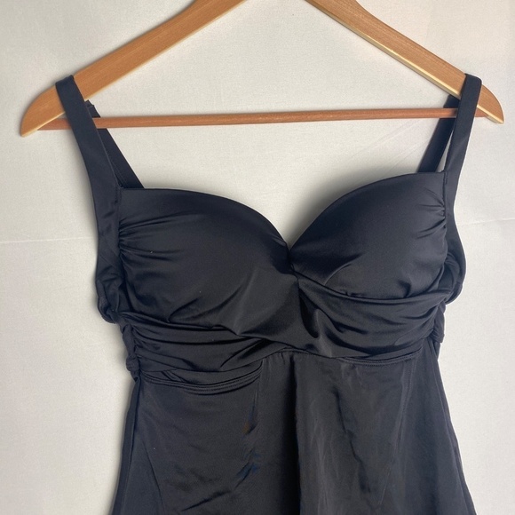 Soma Women Swim Tankini Top 34DD Bra Cup Black Underwire Adjustable straps - Picture 2 of 11